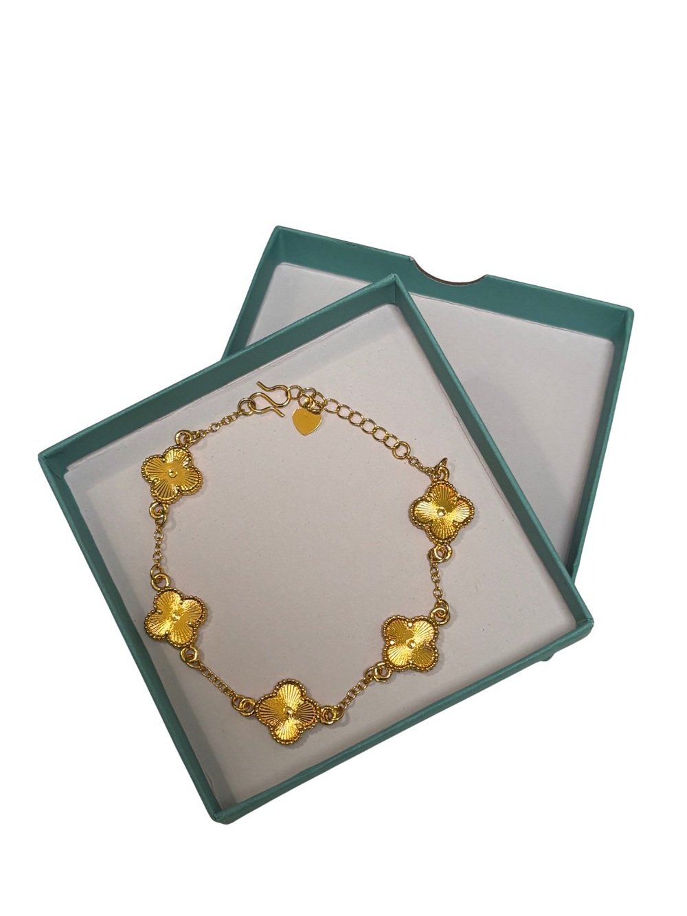 Gold Clover Link Bracelet - Unbranded